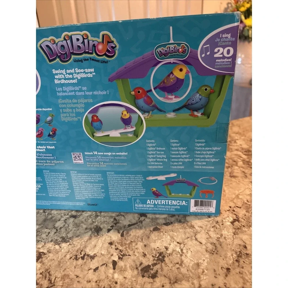 Rare SEALED Digi Birds Singing Bird W/ Swing & See-saw Birdhouse Set Series 1